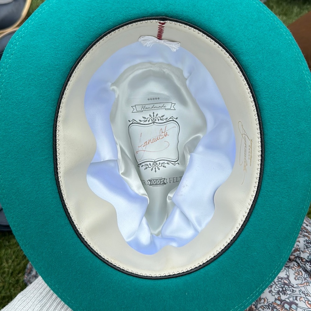 Turquoise Agnolita small  fedora